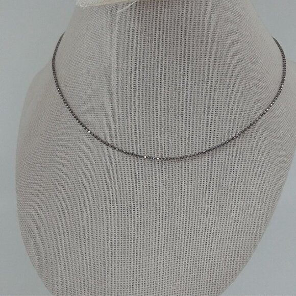 Vintage Italy 925 Sterling Silver Faceted Bead Chain Necklace – 15” - Picture 1 of 3